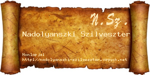 Nadolyanszki Szilveszter névjegykártya